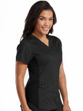 Med Couture 7459 V-NECK SHIRTTAIL TOP (Size: XS-XL)