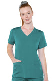 Med Couture 7468 Touch V-neck Knit Back Top (Size: XS-2X)